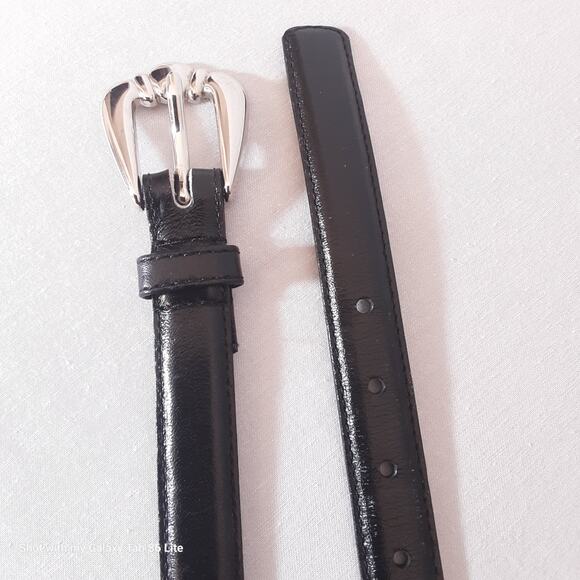 Beacon Hill Belt Skinny Large 29" to 31" Waist Semi Aniline Black Leather - Picture 7 of 14